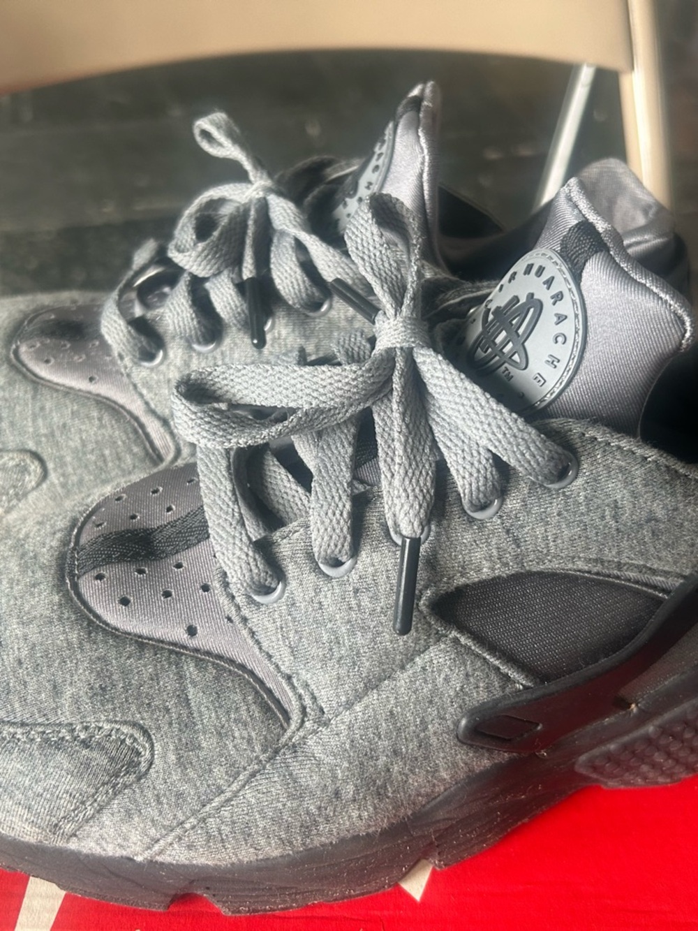 Nike Men's Grey Athletic Sneakers - Signature Air Huarache Style